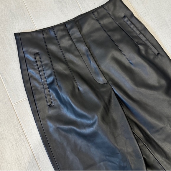 Zara High Waisted Faux Leather Pants - Picture 3 of 5